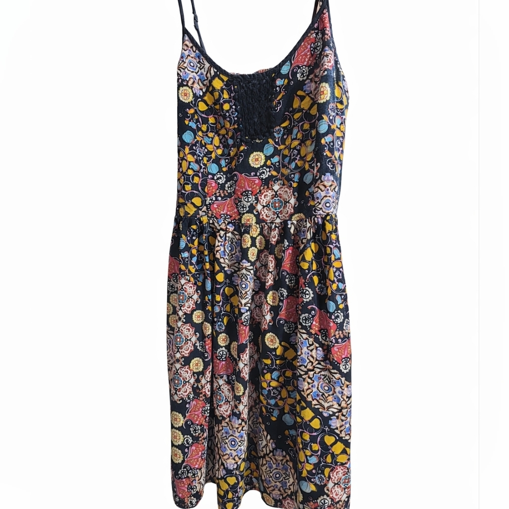 Band of Gypsies Boho Floral Mini Dress Lace Sz Small